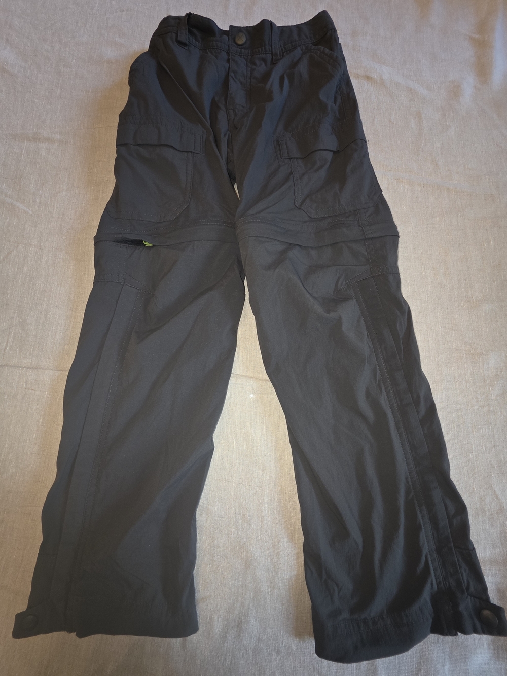 REI Charcoal Kids Sahara Convertible Cargo Pants with Multiple Utility Pockets